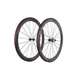 Superteam Carbon Fiber Road Bike Wheels 700C Clincher Wheelset 50mm Matte 23 Width (White Lines Decal)