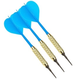 Ultrasport Unisex Adult Soft Plastic Tip Darts for Electronic Dartboards, Softdarts with Plastic Tip, Ideal for Occasional Players, 3-Piece Set, Ergonomic Design with Fluted Shaft, Blue, One Size