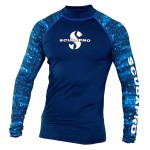 SCUBAPRO UPF 50 Rash Guard Long-Sleeve Mens Diving Shirt (Extra Large, Blue)