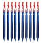 12 Pack TopRover Metal Aluminum Alloy Tent Stakes Tent Pegs with Pouch 0.5oz 7inch,Blue