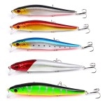 KIKITOY Fishing Lures Inshore Surf Fishing Large Hard Bait Minnow Lure 5Pcs 5.5 Inches 0.8 oz