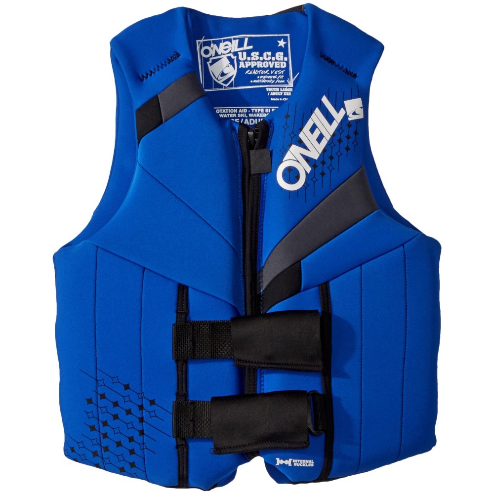 O'Neill Teen Reactor USCG Life Vest, Pacific/Coal/Black, 1SZ