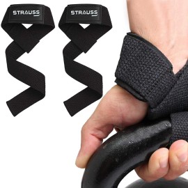 STRAUSS PT Cotton Gym Support, Pair (Black), Pack of 2 Pack of 2