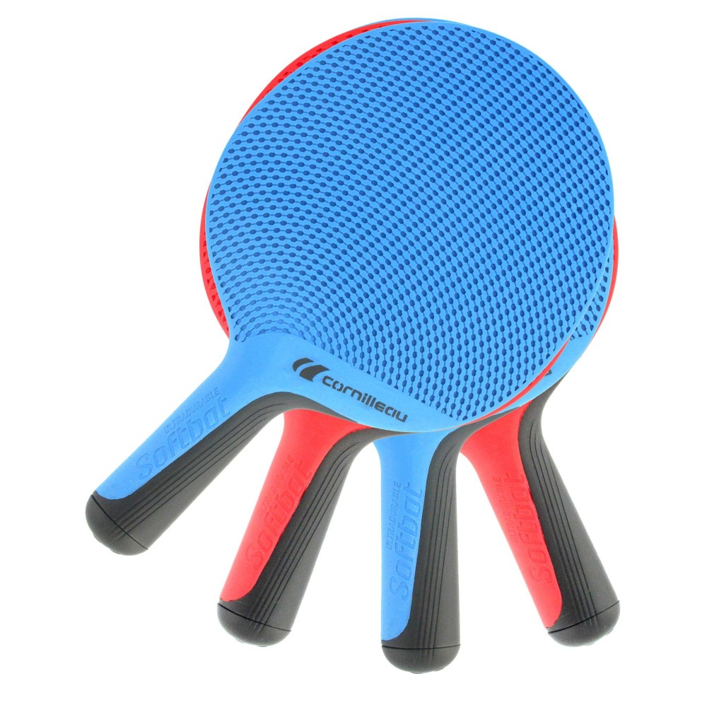 Cornilleau Eco Design Table Tennis Quattro Set (4 Bats and 4 Balls), Red/Blue