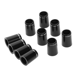 MUXSAM 10pcs .370 Black Golf Tapered Ferrules Compatible for Irons Shaft Universal with Single Silver Ring