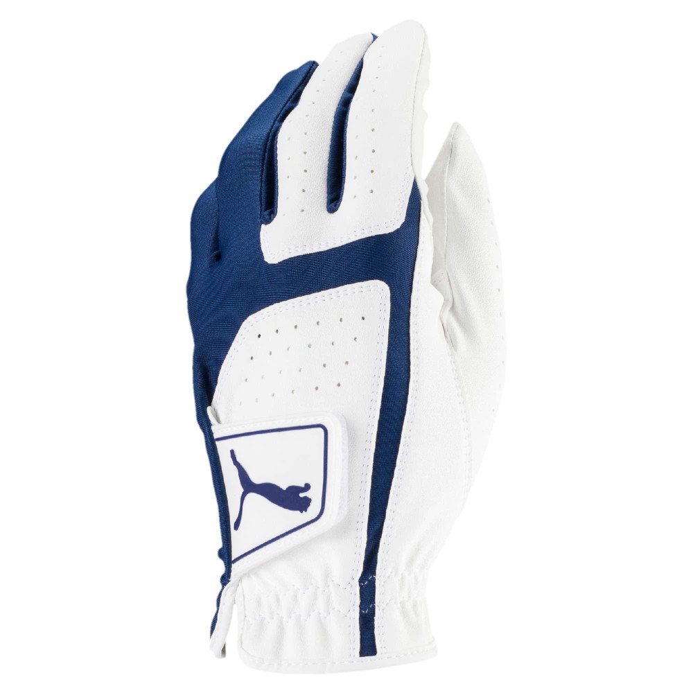 PUMA Golf Men's Flexlite Golf Glove (Bright White-Monaco Blue, Med/Large, Left Hand)