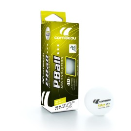 Cornilleau ITTF Plastic ABS Evolution 3 Star Competition Table Tennis Balls (Pack of 3), White