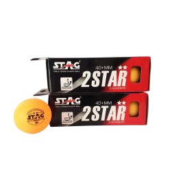 Stag Iconic Ping Pong Balls - 1-Star Premium Mens Table Tennis Ball - High Performance Professional T.T. 40 mm White Balls for Competition Recreational Play Indoor/Outdoor Games (Pack of 3)
