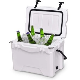 Giantex 20 Quart Portable Ice Cooler, Heavy Duty Ice Chest with 2 Cup Holder, Fish Ruler, Bottle Openers, Camping Cooler for Beach Boat Fishing Hunting BBQ (20 Quart)