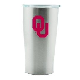 NCAA Oklahoma Sooners 14oz Double Wall Stainless Steel Thermo Cup with Lid