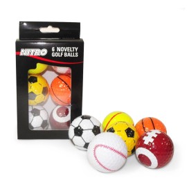 Nitro Novelty Golf Balls Assorted Sports, 6 Pack