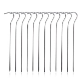 iBasingo 12pcs/lot 3MM Thicken Titanium Alloy Pegs Camping Tent Pegs Portable Elbow Grass Nail Tent Hardware A-Ti4003P