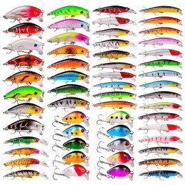 Bass Fishing Lures Kit Set Topwater Hard Baits Minnow Crankbait Pencil VIB Swimbait for Bass Pike Fit Saltwater and Freshwater (560-56pcs)