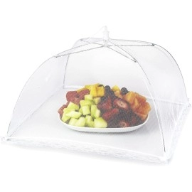 Mesh Outdoor Food Cover Tents (6 pack): Collapsible Umbrella Tents for Picnics, BBQ, Camping & Outdoor Cooking; Pop Up Screen Net & Plate Protector; Shields Food Plates & Glasses From Flies, Bugs
