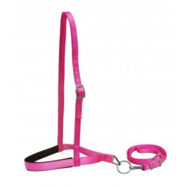 Showman Pony Sized Pink Premium Nylon Padded Adjustable Noseband Tie Down