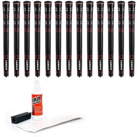Lamkin Comfort Plus Midsize Black/Red Golf Grip Kit with Tape Solvent Vise Clamp (13 Piece)