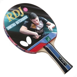 Butterfly RDJ S5 Shakehand Table Tennis Racket, RDJ Series, Offers An Ideal Balance Of Speed, Spin And Control, Recommended For Beginning Level Players,Red and Black