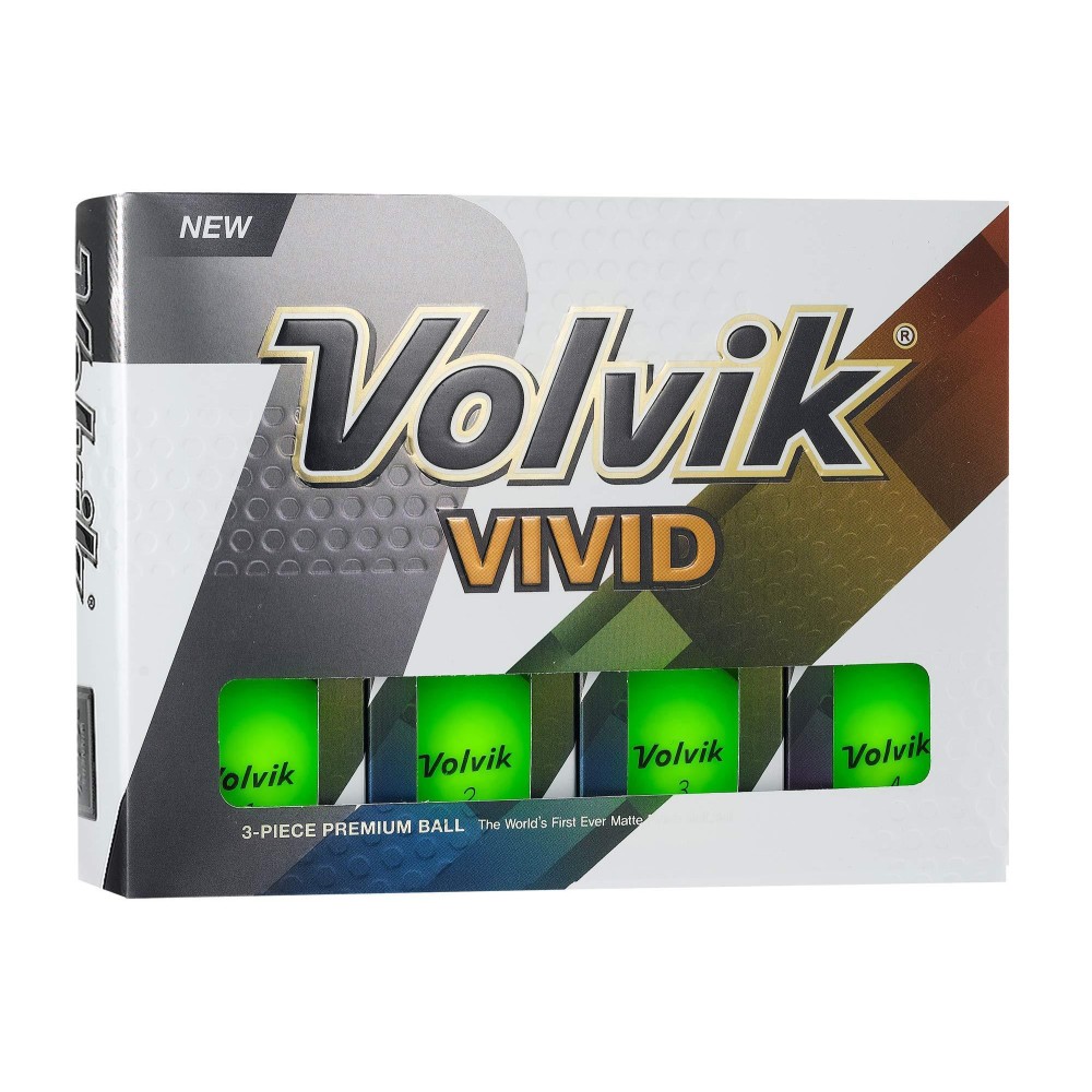 Volvik Vivid Golf Balls, Matte Green (One Dozen) - 9725