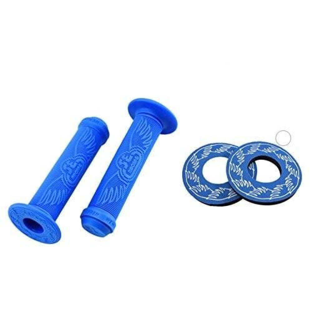 SE Bikes Wing Grips Bundle 2 Items: SE Wing Grips with SE Wing Donuts (Blue)
