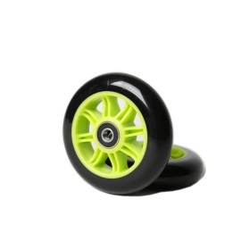Freedare Scooter Wheels 100mm for Scooter Replacement Wheels with Bearings (Pack of 2,Green)