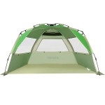 G4Free Easy Set up Beach Tent Deluxe XL, Portable Beach Shade 4 Person Pop up Sun Shelter UPF 50+ UV Protection Large Family Size(Green)