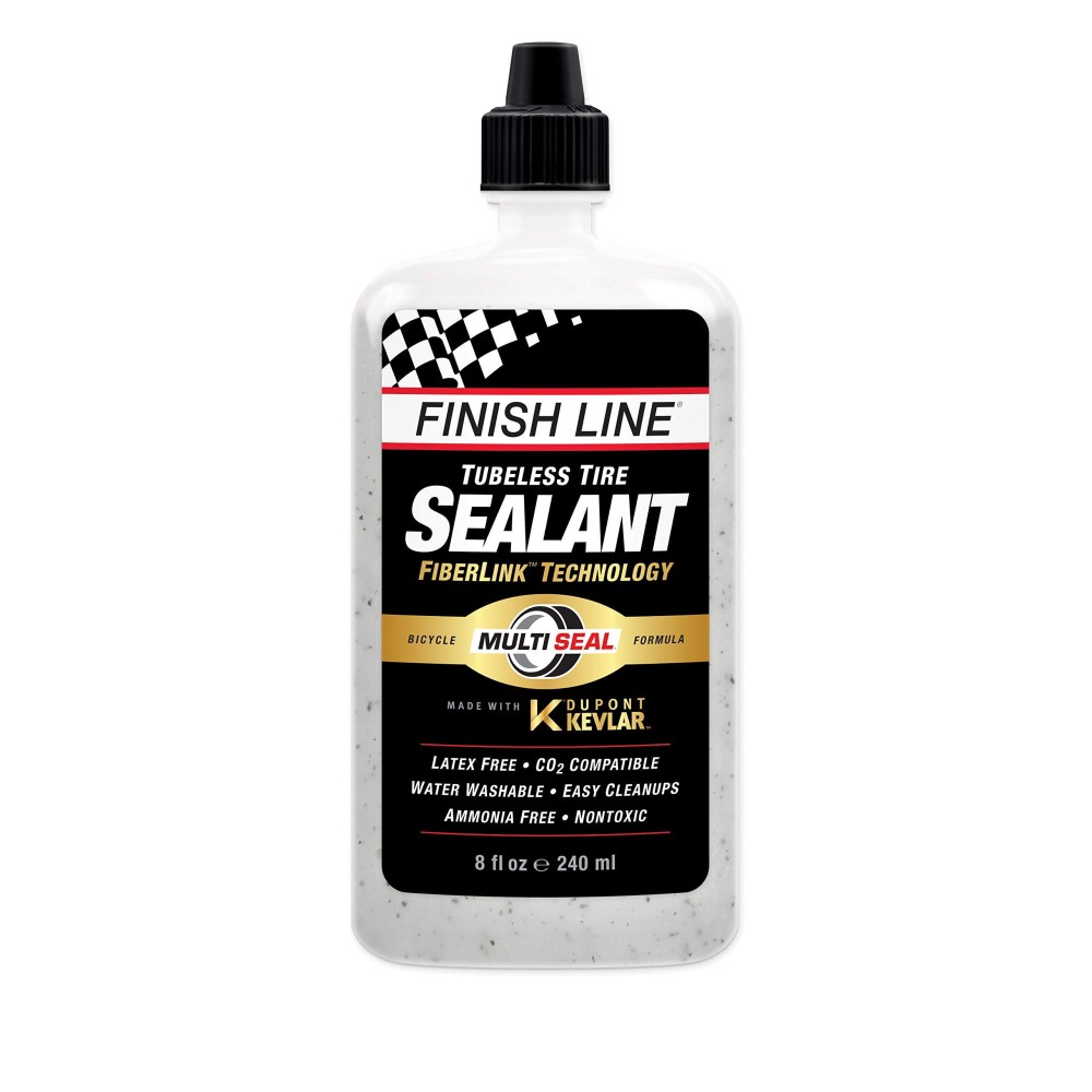 Finish Line TS0086601 Tubeless Tire Sealant - 8 oz, White, 8oz Bottle