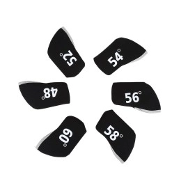 VGEBY 6Pcs Golf Club Headcovers, Iron Elastic Protective Head Cover Case Set Accessory(Black) Golf Supplies