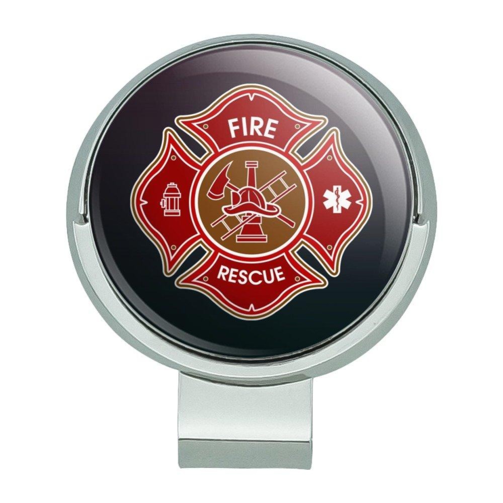 GRAPHICS & MORE Firefighter Fire Rescue Maltese Cross Golf Hat Clip with Magnetic Ball Marker