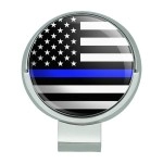 GRAPHICS & MORE Thin Blue Line American Flag Golf Hat Clip with Magnetic Ball Marker