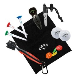 Callaway On-Course Golf Accessories Gift Set with Golf Club Brush & Divot Repair Tool with Ball Marker,Black