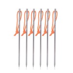 iBasingo 6 Pieces/lot Titanium Alloy Tent Nails Outdoor Camping Tent Stakes Lengthen Tent Pegs 20CM with Rope A-Ti4006P
