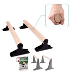 PULLUP & DIP Wooden Parallettes, Low or Medium Gymnastic Bars Handstand Bars with Ergonomical Wooden Handle, Parallette Bars for Calisthenics (Low (Height 4 in))