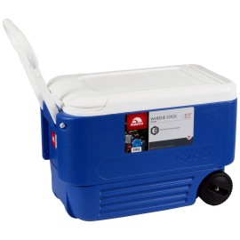 Ice Cooler 38 Quart Rolling Ice Chest With Wheels - Stainless Steel