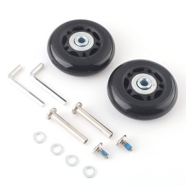 F-ber Luggage Suitcase Replacement Wheels Kit 60mm x 18mm with ABEC 608zz Skate, Inline Outdoor Skate Replacement Wheels, One Set of (2) Wheels (OD:60 W:18 ID:6 Axles:35)