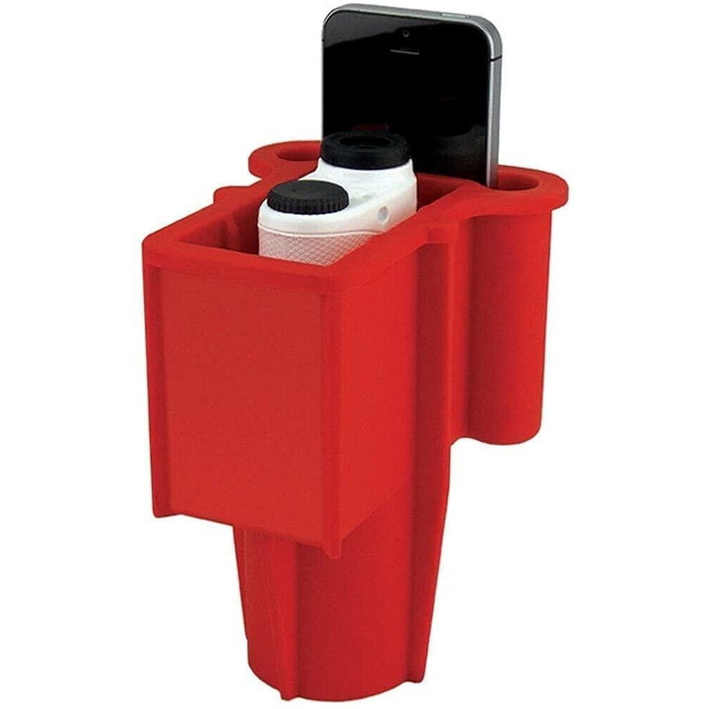 The Range Gripper for Golfers - an All-in-One Rangefinder/Smartphone Holder- Fits Any Golf Cart Cupholder, Secures & Protects Your Range Finder & Cell Phone - Never Lose Valuables Again, Red