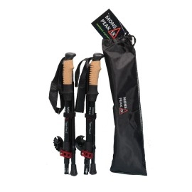 Mons Peak IX Tiger Paw Z Trekking Poles (Z-135), Black, Adjustable Height