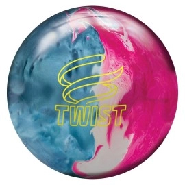 Brunswick Bowling Twist Reactive Ball, Sky Blue/Pink/Snow, Size 13