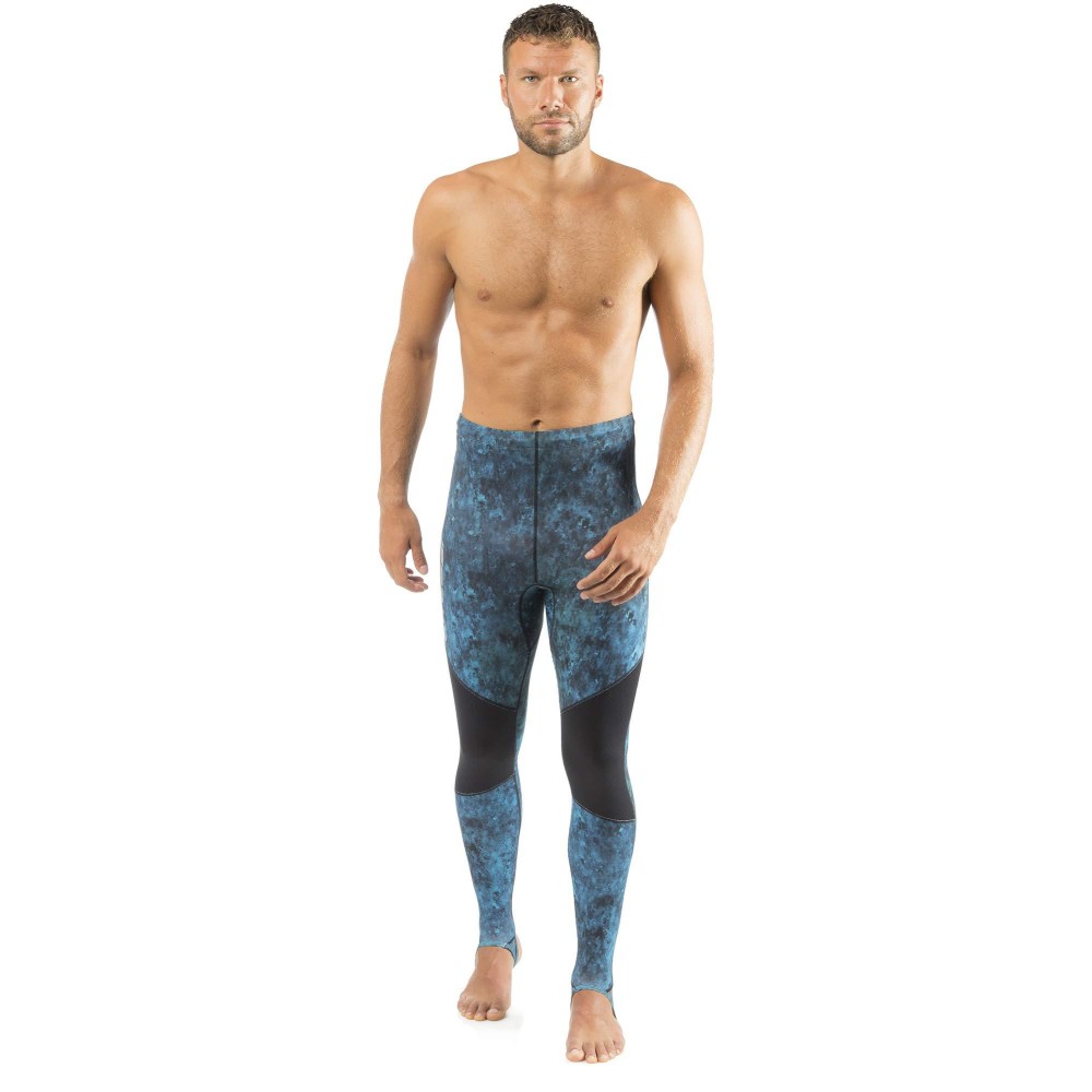 Cressi Hunter Rash Guard Pants, Camo Blue, 2XL