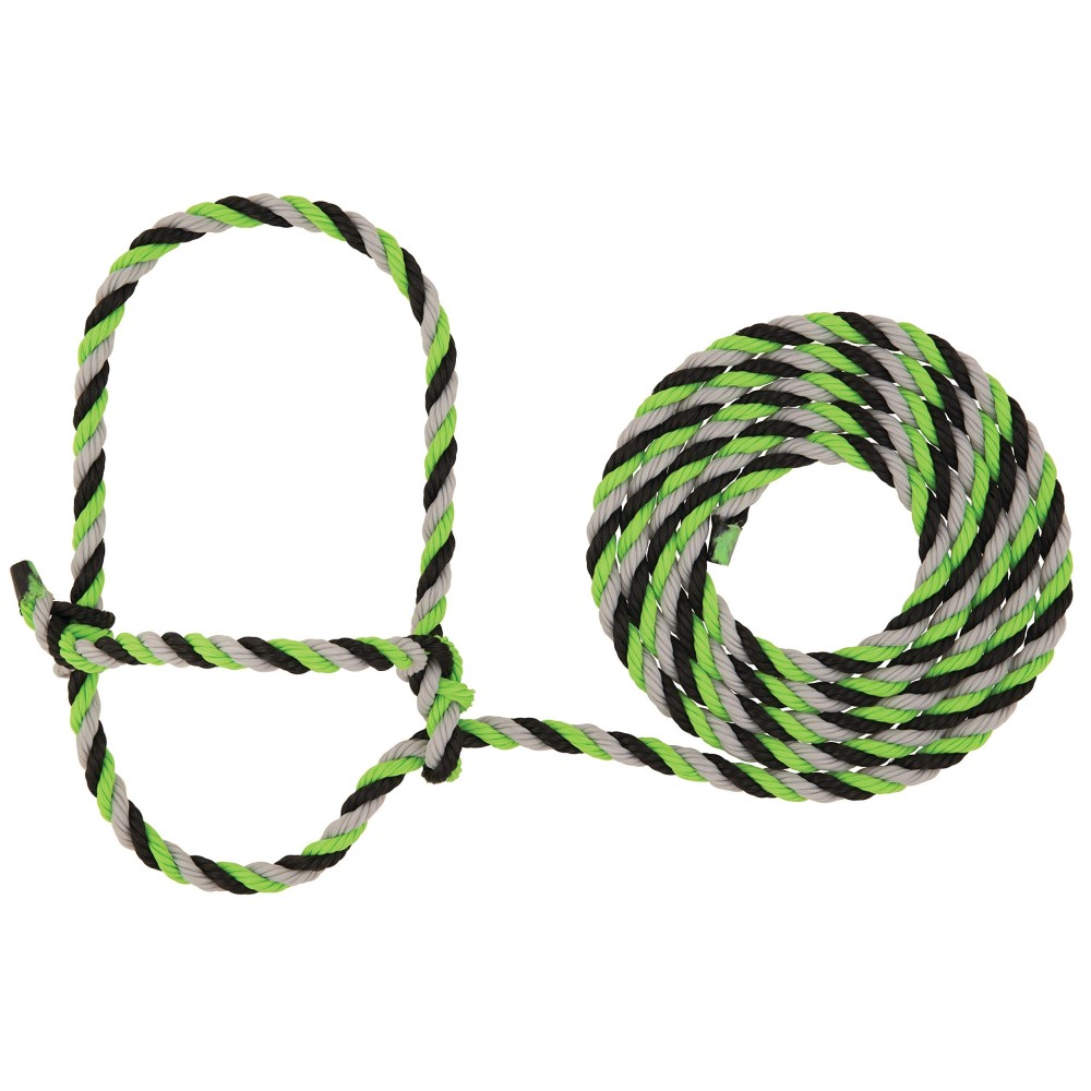 Weaver Leather Livestock Cattle Poly Rope Halter, Lime Zest/Black/Gray