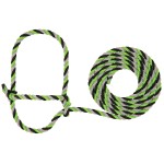 Weaver Leather Livestock Cattle Poly Rope Halter, Lime Zest/Black/Gray