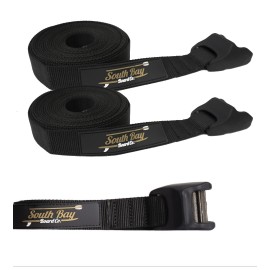 South Bay Board Co. - Premium 16Tie Down Straps for Surfboard, Paddle Boards, & Kayaks, & Canoes - Safely and Securely Strap Down Anything - ?o ScratchXL Cam Buckle - 2 Pack