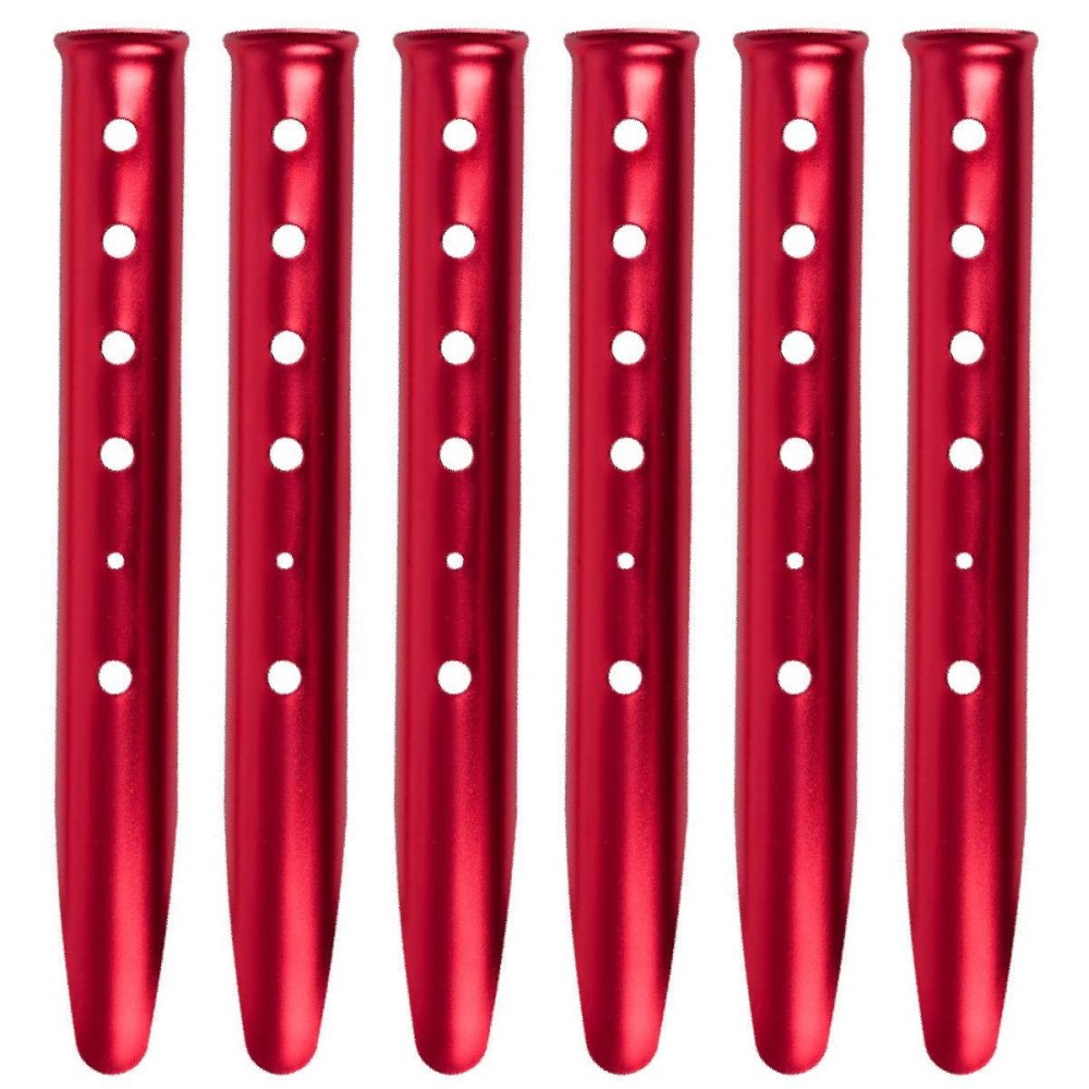 TRIWONDER 6X Snow and Sand Tent Stakes Pegs - Aluminum U-Shaped Tent Pegs Tent Nails Lightweight for Camping Hiking Backpacking (Red - U-Shaped - 12.2 Inches)