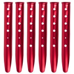 TRIWONDER 6X Snow and Sand Tent Stakes Pegs - Aluminum U-Shaped Tent Pegs Tent Nails Lightweight for Camping Hiking Backpacking (Red - U-Shaped - 12.2 Inches)