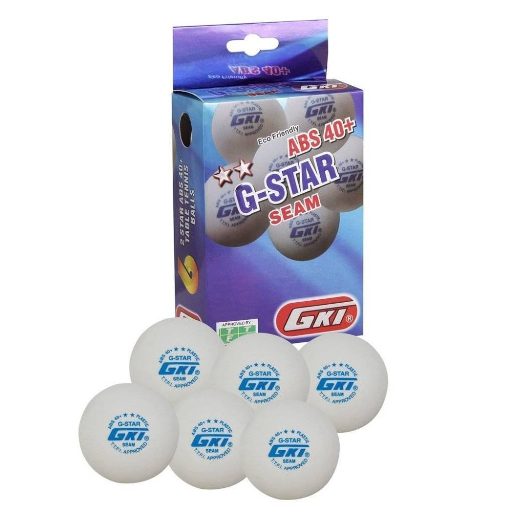 GKI G-Star ABS Plastic 40+ Table Tennis Ball, Pack of 6 (White)