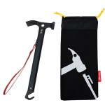 Azarxis Tent Stake Mallet Tark Peg Puller Hammer Nail Remover for Outdoor Camping Gardening Backpacking Hiking Lightweight Portable with Carry Bag (Black - Carbon Steel Head + Aluminum Handle)