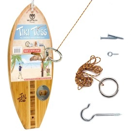 Ring Toss Game for Adults - 13 Inch Surfboard Edition - Hook and Ring Game for Outdoor & Indoor Use, Gift for Husband, dad, College Boys