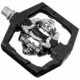 VENZO Click'R Compatible with Shimano SPD Mountain Bike Sealed Pedals with Cleats - Dual Platform Clipless Pedals for Mountain Bike - Easy Clip in & Out