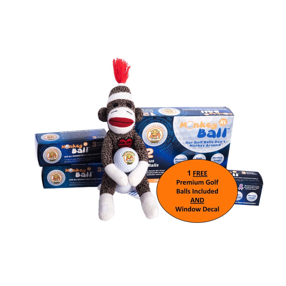 Slap Yo Monkey! Golfers Sports Stress Doll 1 Nice Ball Holds Golf Ball Dammit! Funny Gag Gift Stuff Sack for Glove, SAFTB Tees & More Bag Balls Holder Funny Christmas