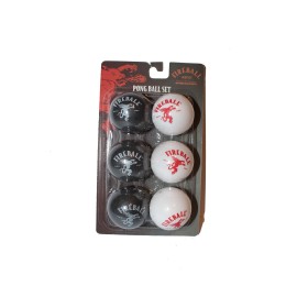 Silver Buffalo Fireball Whisky Logo 6-Piece Pong Ball Table Tennis Set