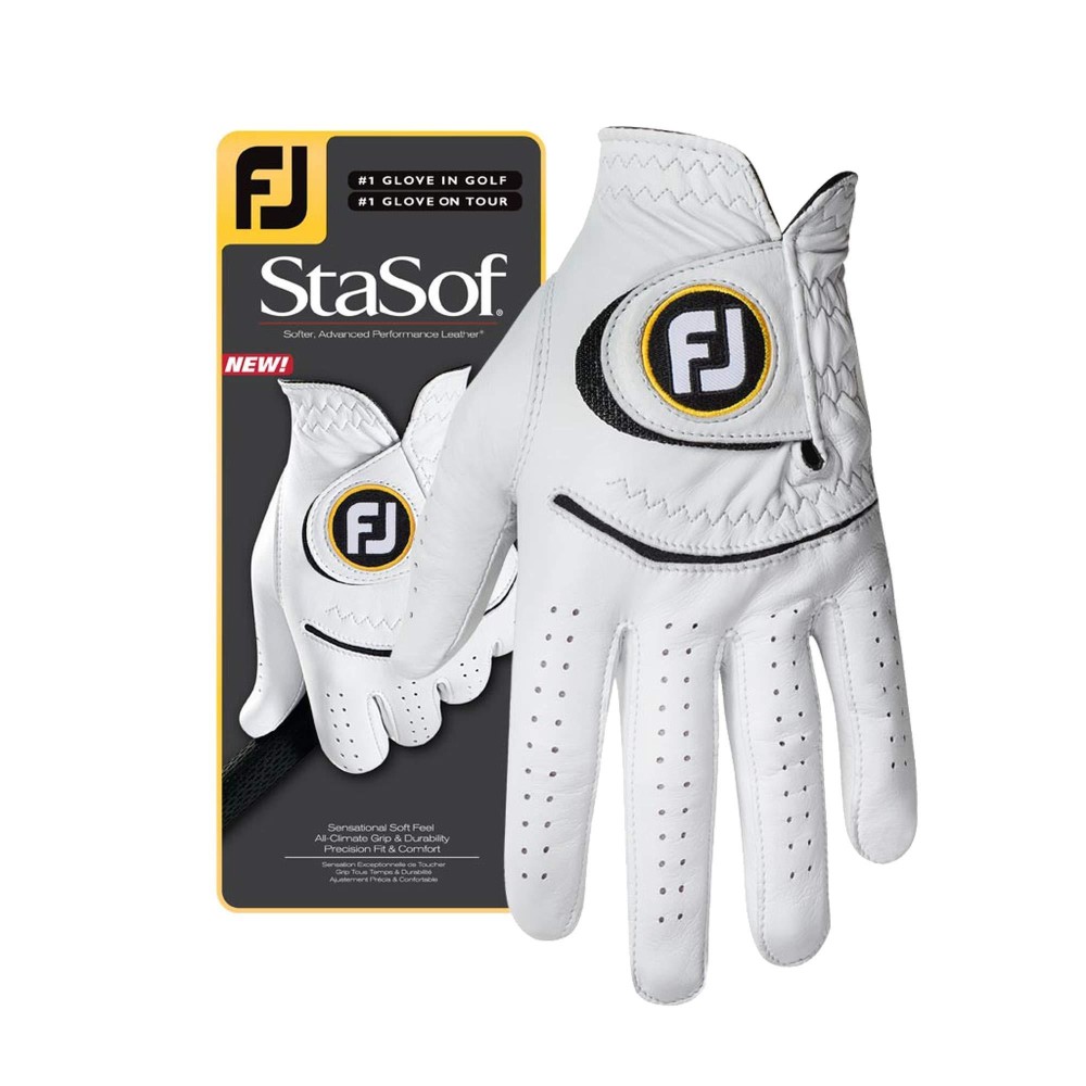 FootJoy Mens StaSof Golf Glove White Cadet Large, Worn on Left Hand